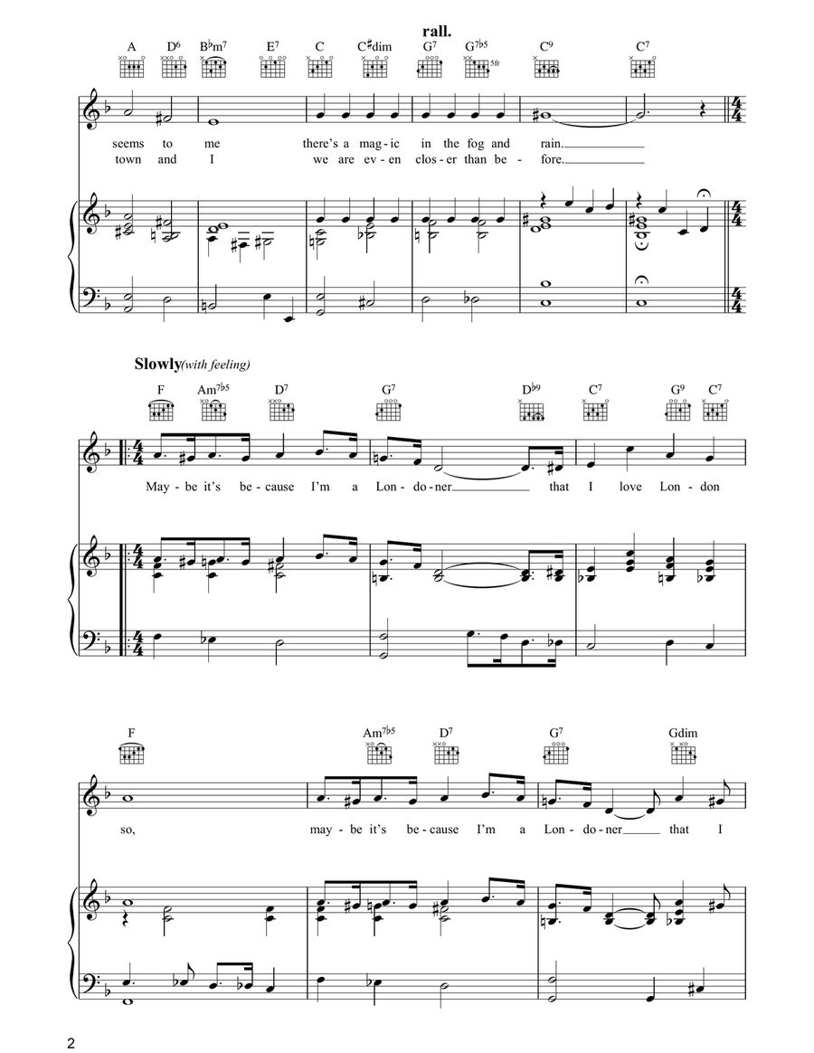 Maybe It's Because I'm A Londoner Piano, Vocal, Guitar scores gallery preview page 2