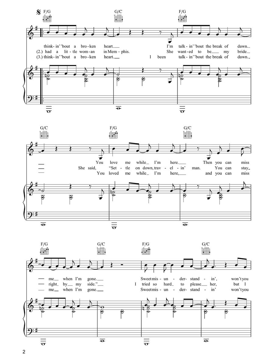 Highway Song Highway Song Piano, Vocal, Guitar scores gallery preview page 2