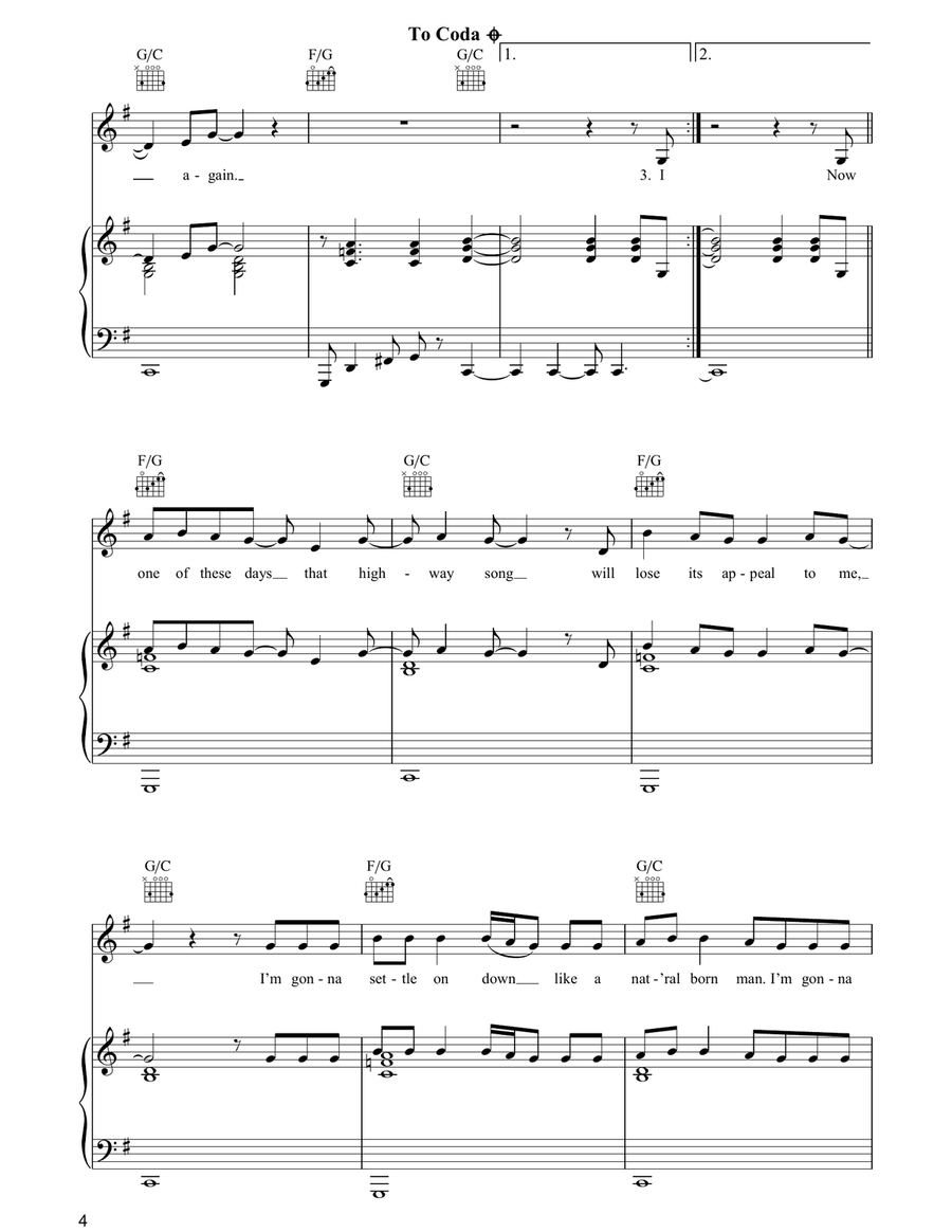 Highway Song Highway Song Piano, Vocal, Guitar scores gallery preview page 4