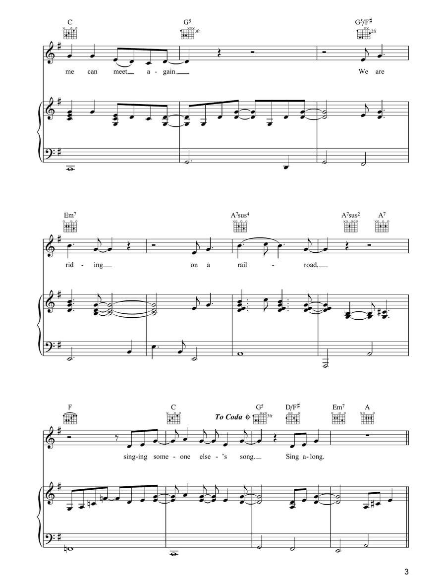 Riding On A Railroad Riding On A Railroad Piano, Vocal, Guitar scores gallery preview page 3