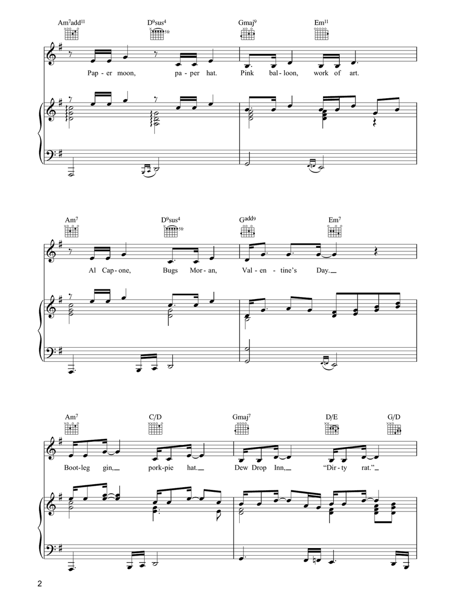 Valentine's Day Valentine's Day Piano, Vocal, Guitar scores gallery preview page 2