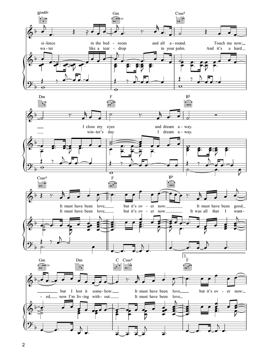 It Must Have Been Love It Must Have Been Love Piano, Vocal, Guitar scores gallery preview page 2