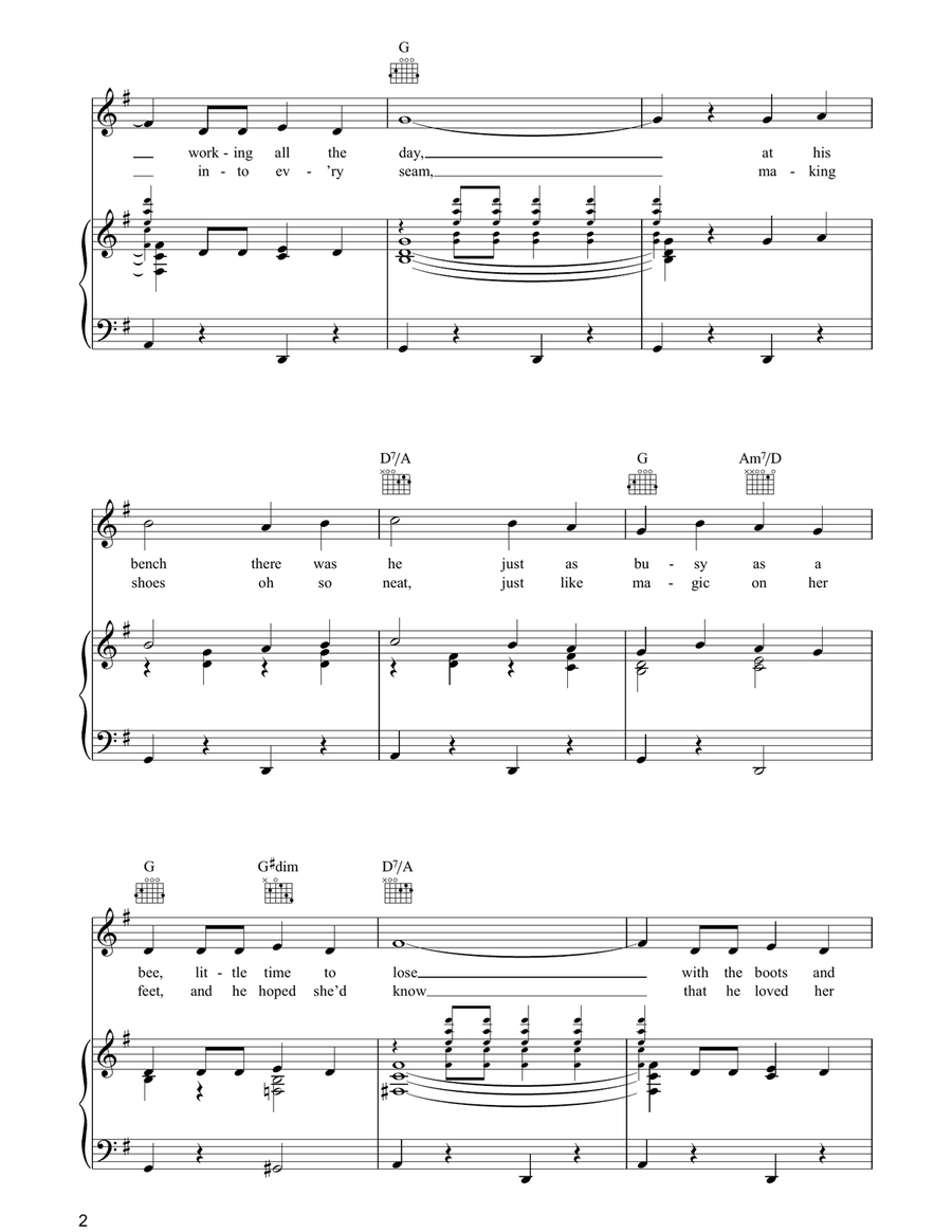 The Little Shoemaker The Little Shoemaker Piano, Vocal, Guitar scores gallery preview page 2