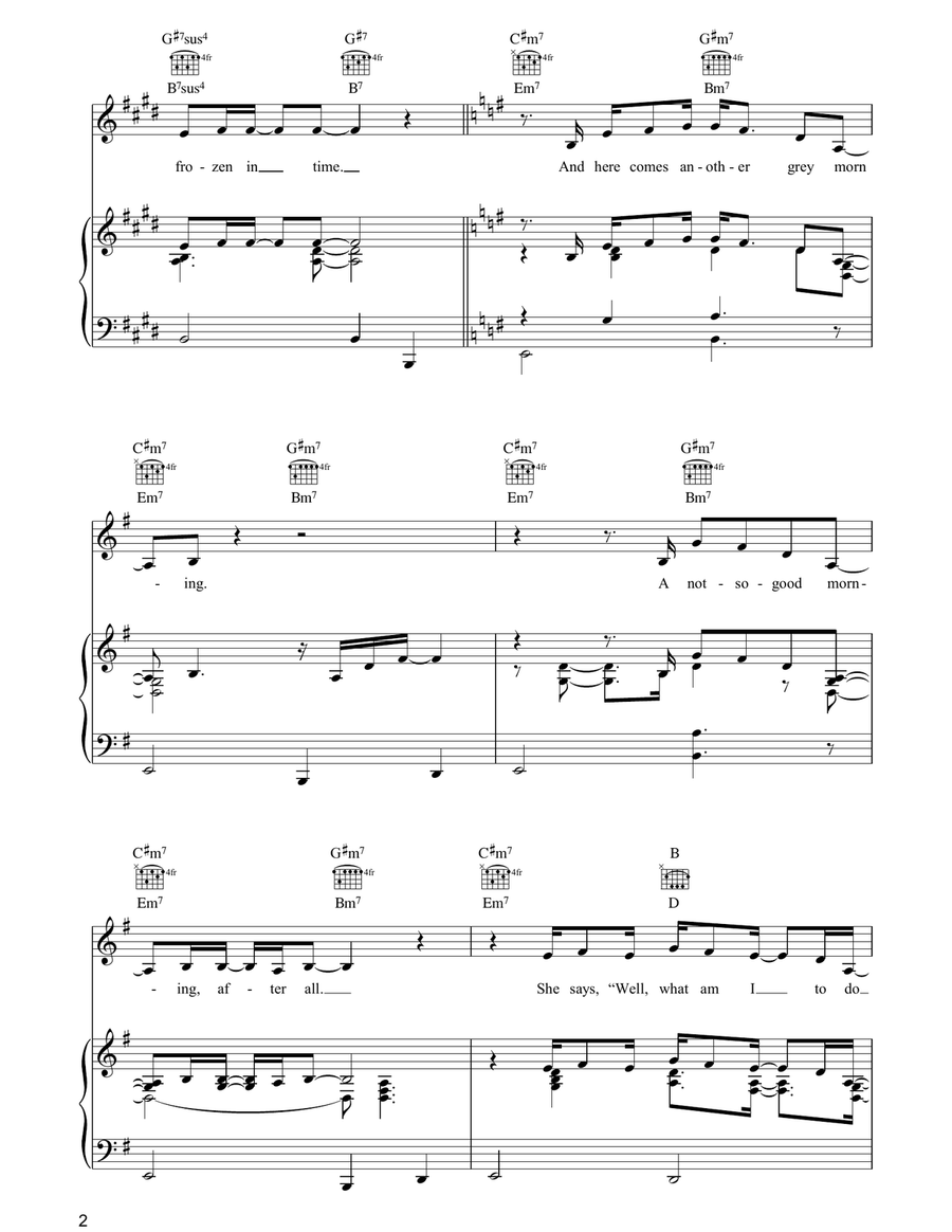 Another Grey Morning Piano, Vocal, Guitar scores gallery preview page 2