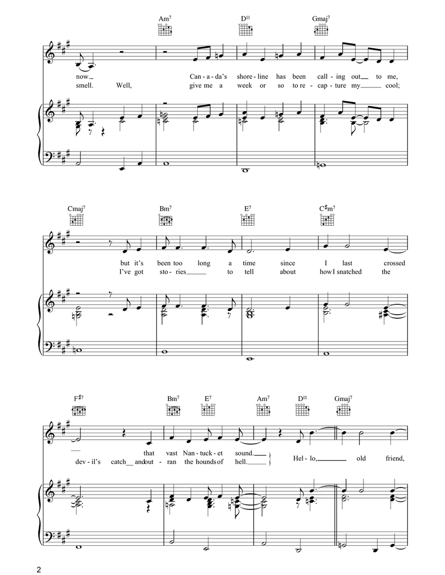 Hello Old Friend Hello Old Friend Piano, Vocal, Guitar scores gallery preview page 2