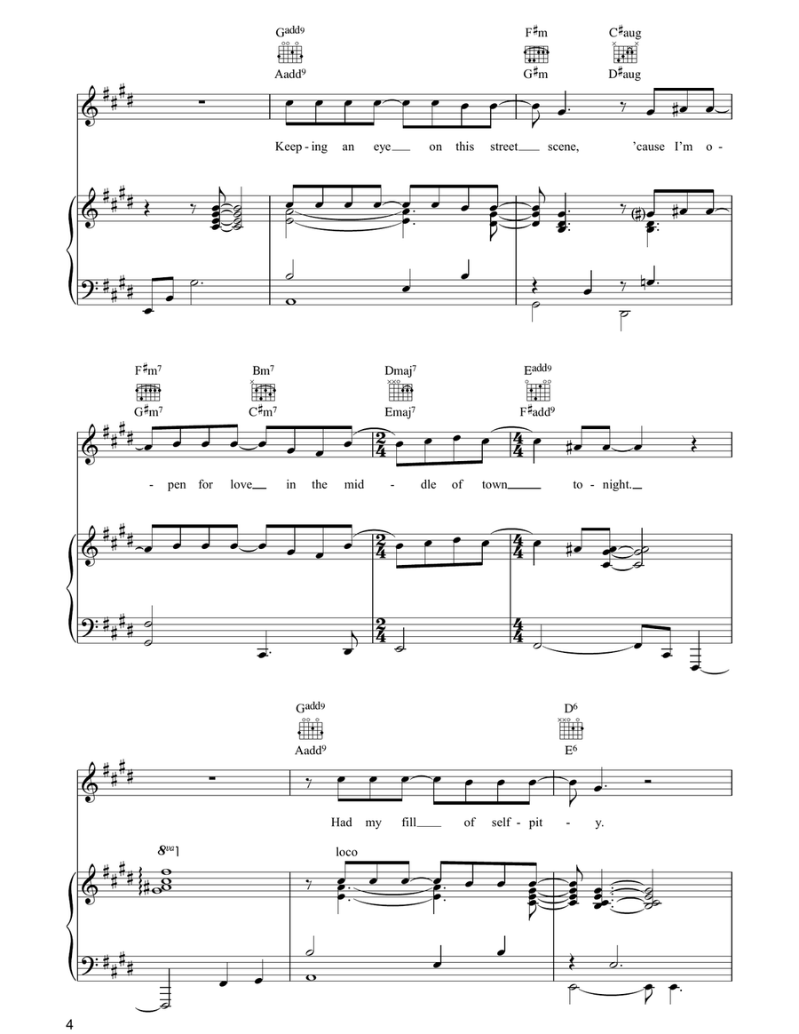 Looking For Love On Broadway Piano, Vocal, Guitar scores gallery preview page 4