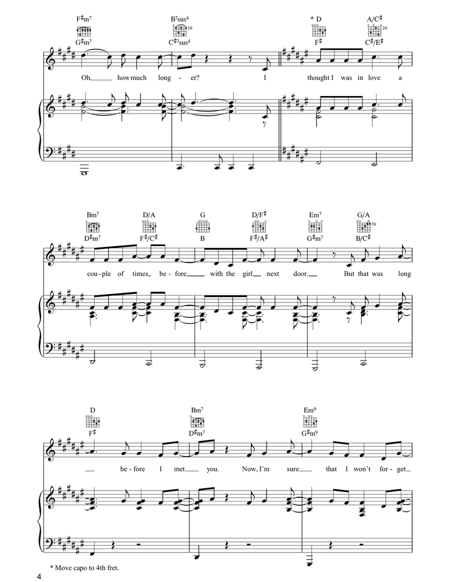Your Smiling Face Piano, Vocal, Guitar scores gallery preview page 4