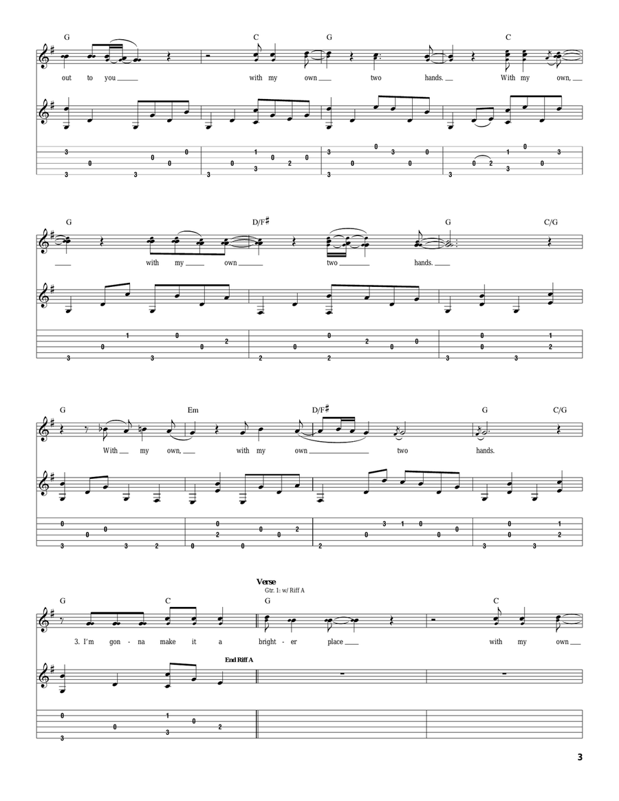 With My Own Two Hands With My Own Two Hands Acoustic Guitar scores gallery preview page 3