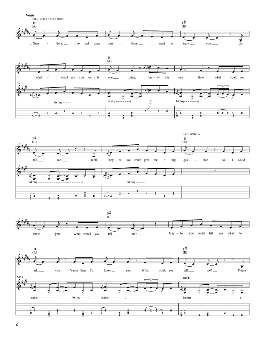 Questions Acoustic Guitar scores gallery preview page 2