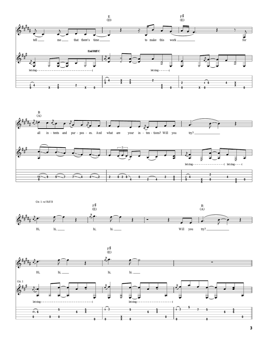 Questions Acoustic Guitar scores gallery preview page 3