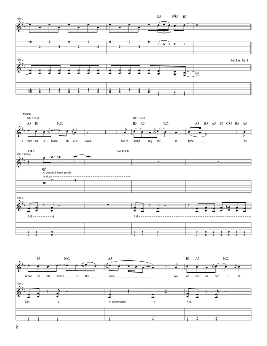 Rip Out The Wings Of A Butterfly Electric Guitar scores gallery preview page 2