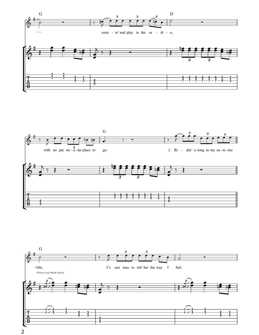 No Particular Place To Go Acoustic Guitar scores gallery preview page 2