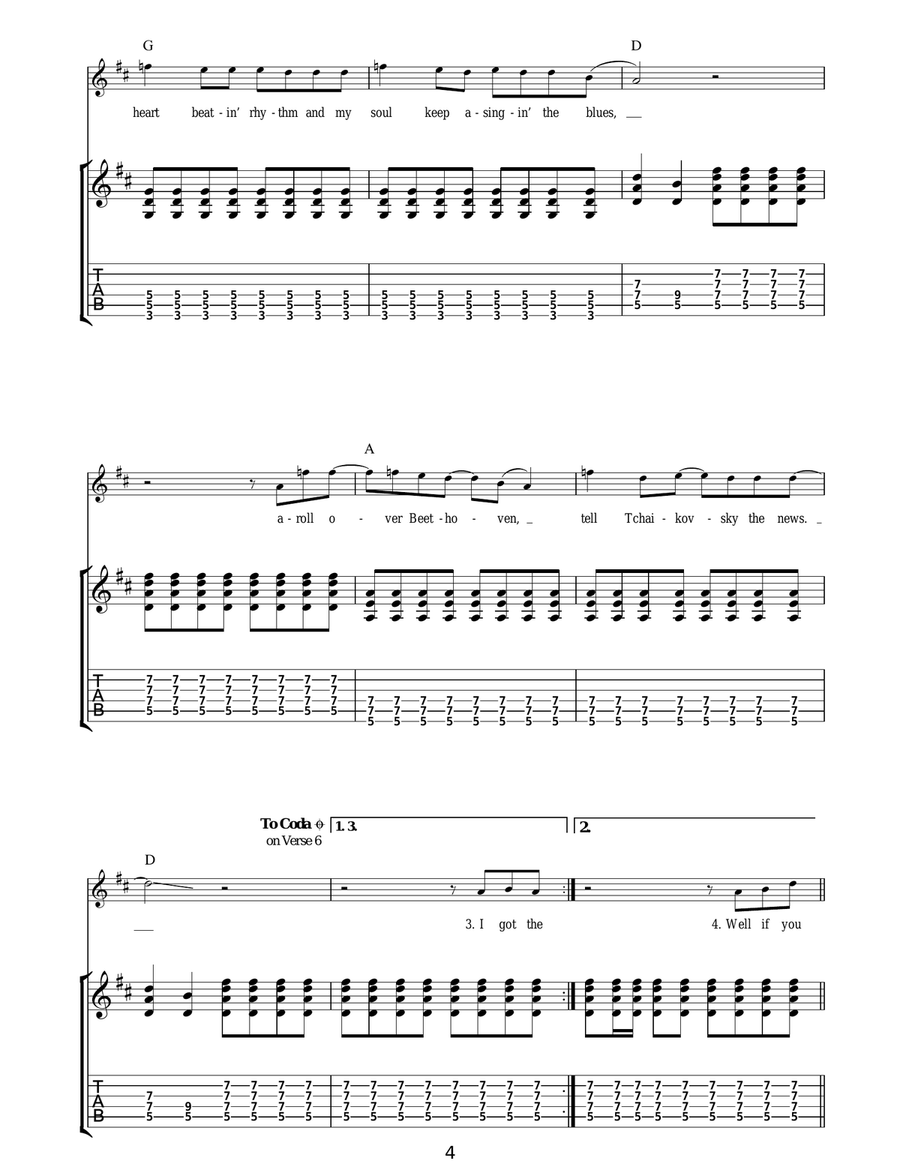Roll Over Beethoven Roll Over Beethoven Acoustic Guitar scores gallery preview page 4