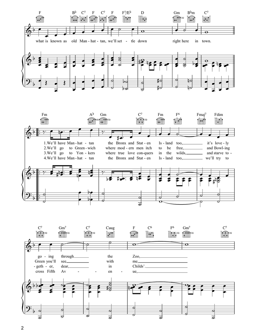 Manhattan Manhattan Piano, Vocal, Guitar scores gallery preview page 2