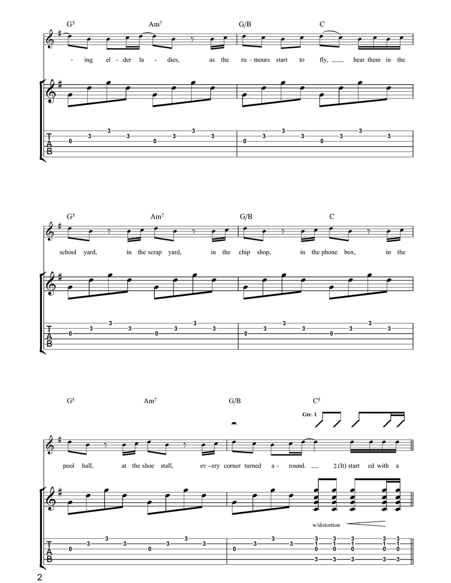 A Thousand Trees A Thousand Trees Guitar Tablature scores gallery preview page 2