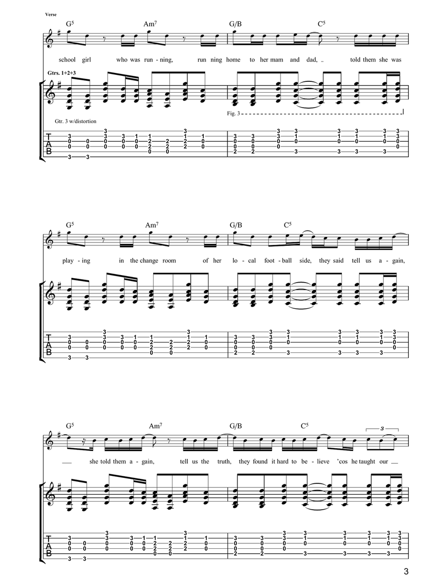 A Thousand Trees A Thousand Trees Guitar Tablature scores gallery preview page 3