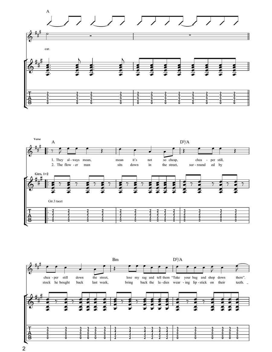 More Life In A Tramp's Vest Guitar Tablature scores gallery preview page 2