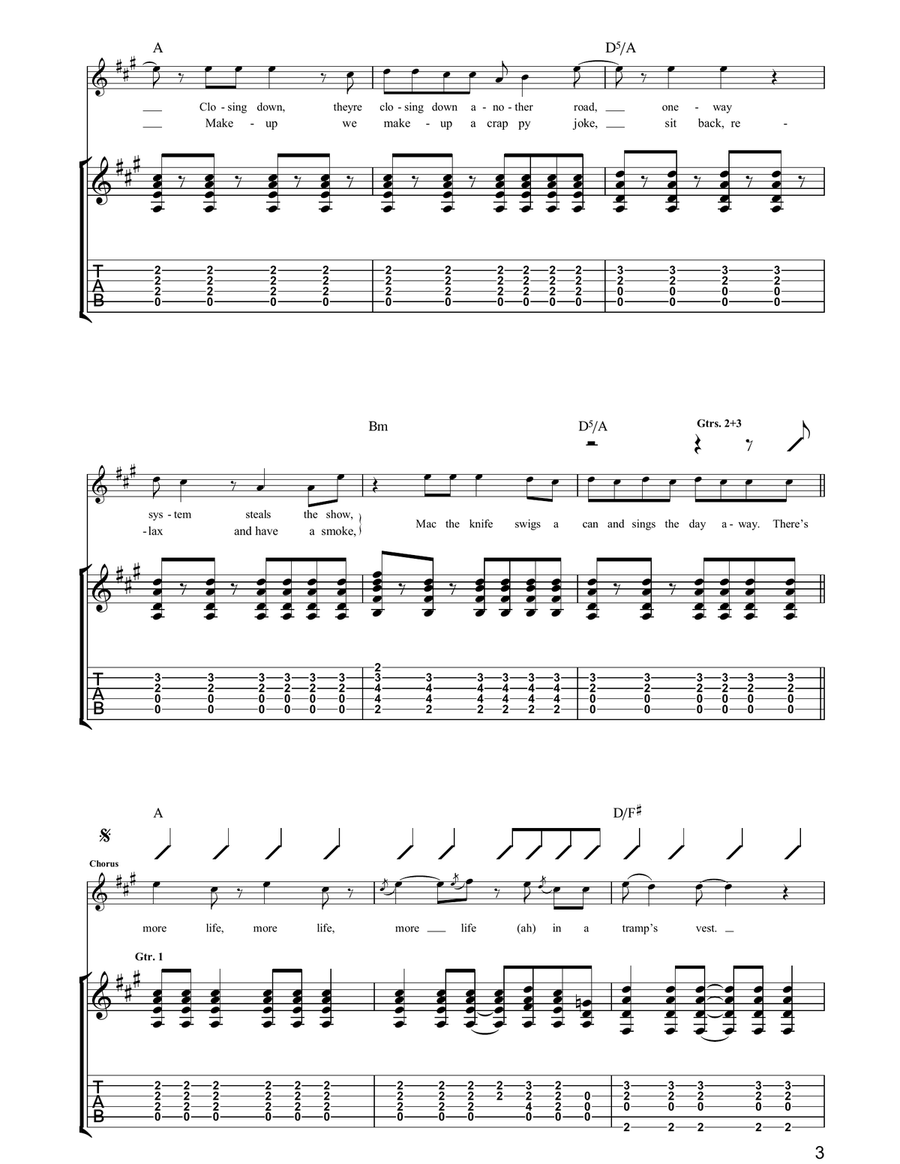More Life In A Tramp's Vest Guitar Tablature scores gallery preview page 3