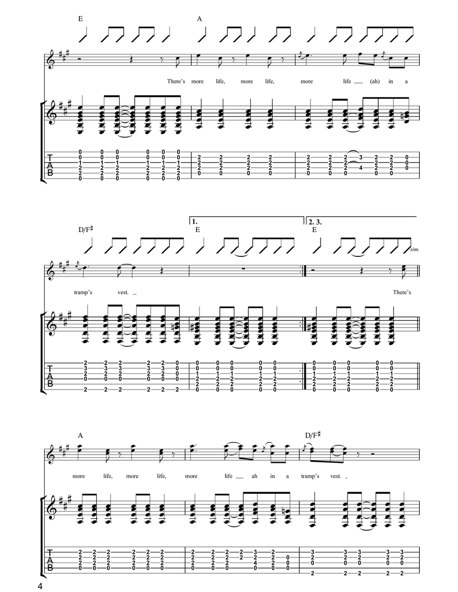 More Life In A Tramp's Vest Guitar Tablature scores gallery preview page 4