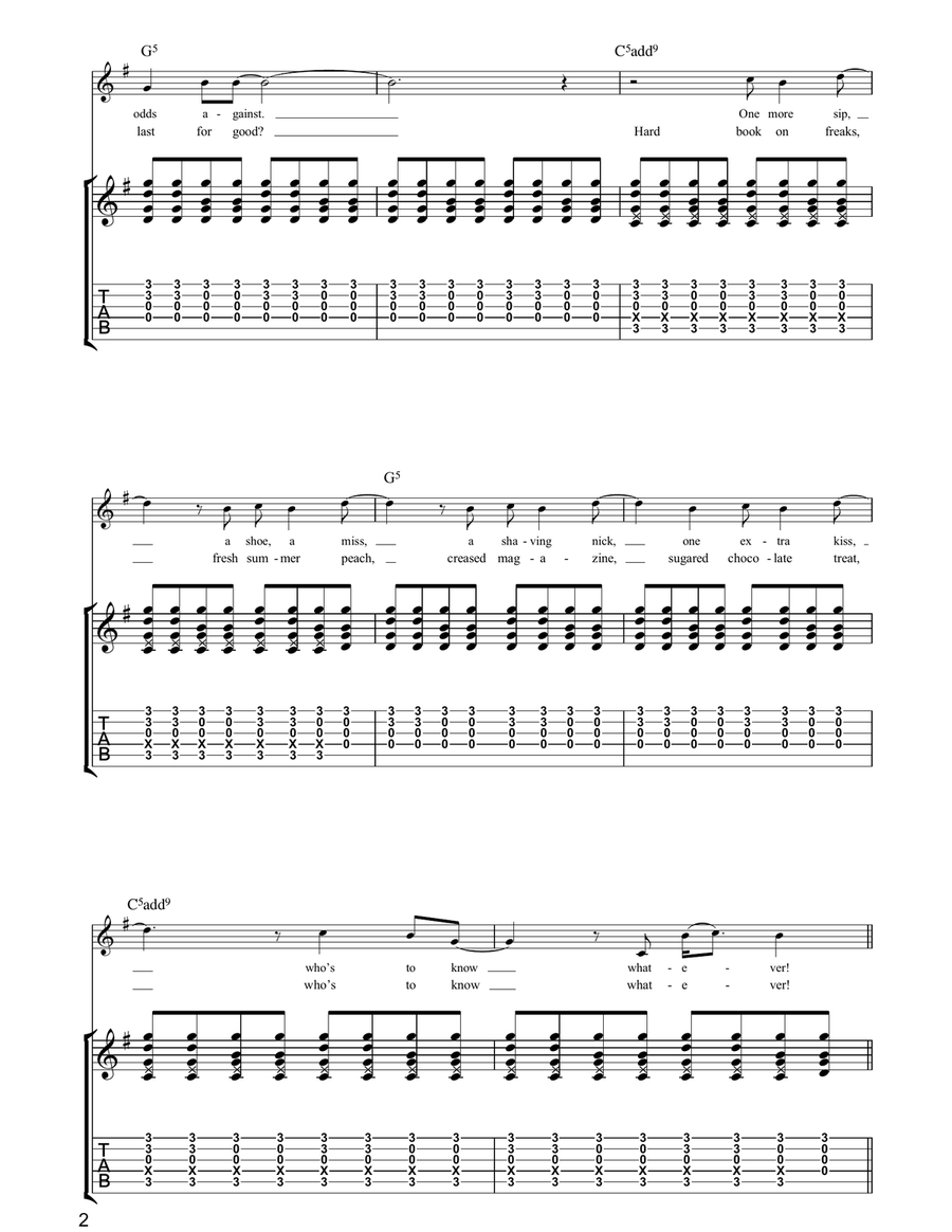 Not Up To You Guitar Tablature scores gallery preview page 2
