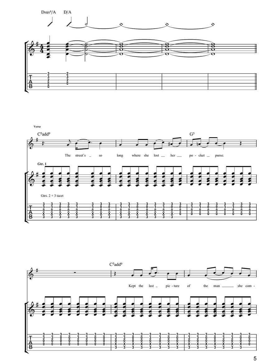 Not Up To You Guitar Tablature scores gallery preview page 5