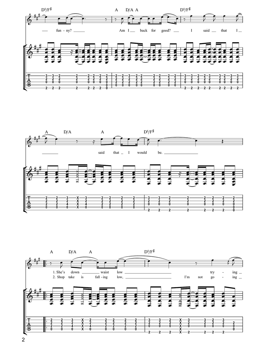 Check My Eyelids For Holes Guitar Tablature scores gallery preview page 2