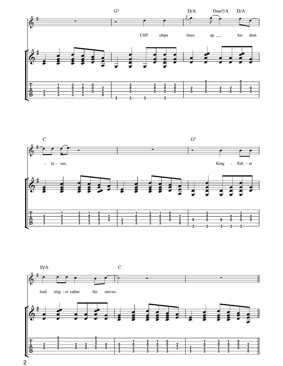 Goldfish Bowl Goldfish Bowl Guitar Tablature scores gallery preview page 2