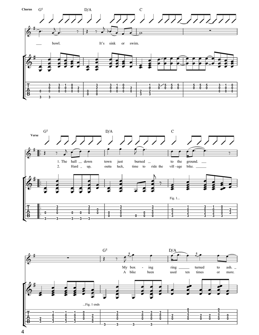 Goldfish Bowl Goldfish Bowl Guitar Tablature scores gallery preview page 4