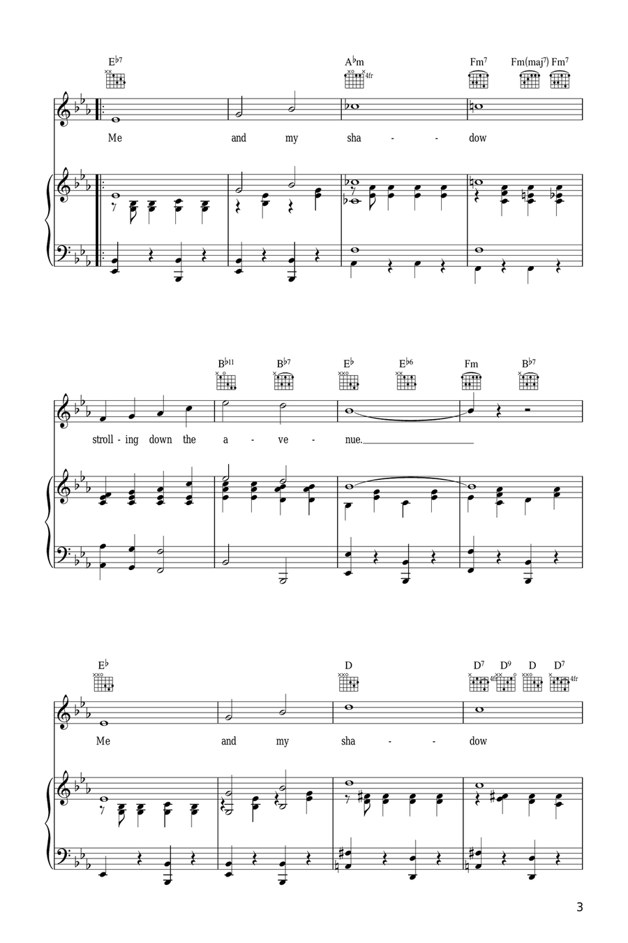 Me And My Shadow Acoustic Guitar scores gallery preview page 3