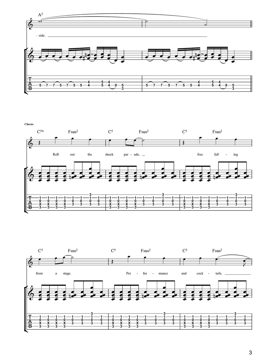 Roll Up And Shine Roll Up And Shine Guitar Tablature scores gallery preview page 3