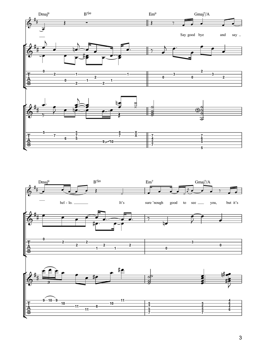 Don't Let Me Be Lonely Tonight Guitar Tablature scores gallery preview page 3