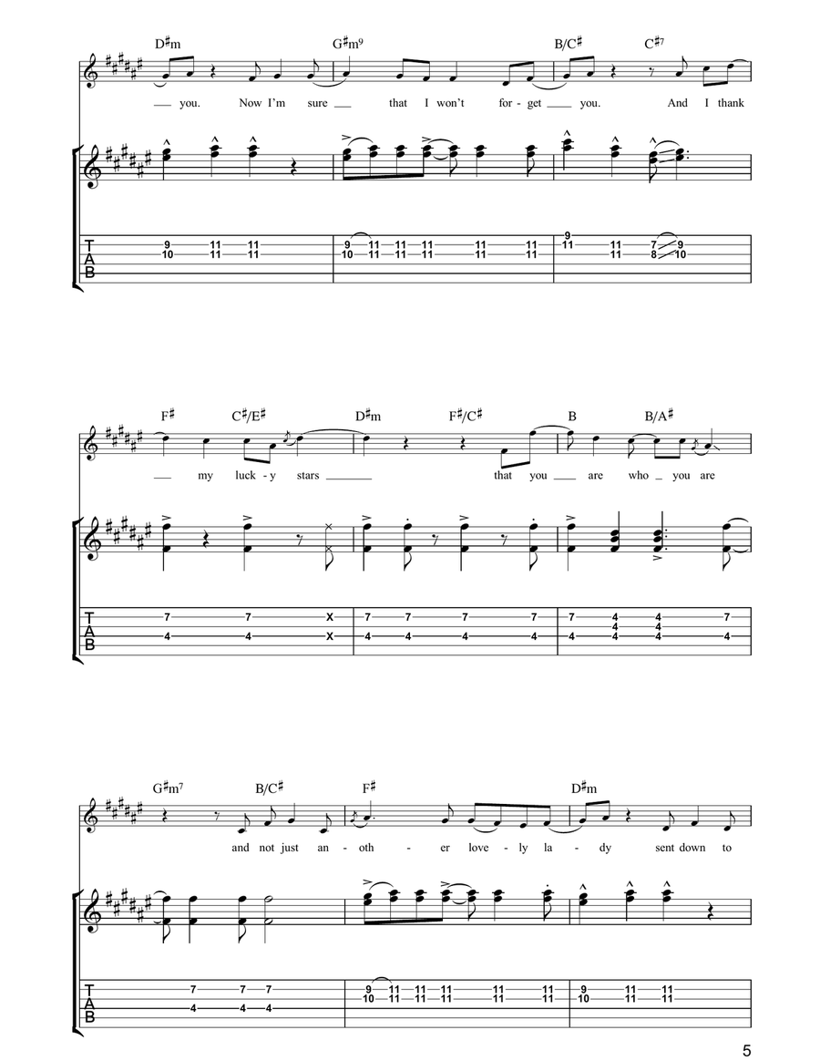 Your Smiling Face Acoustic Guitar scores gallery preview page 5