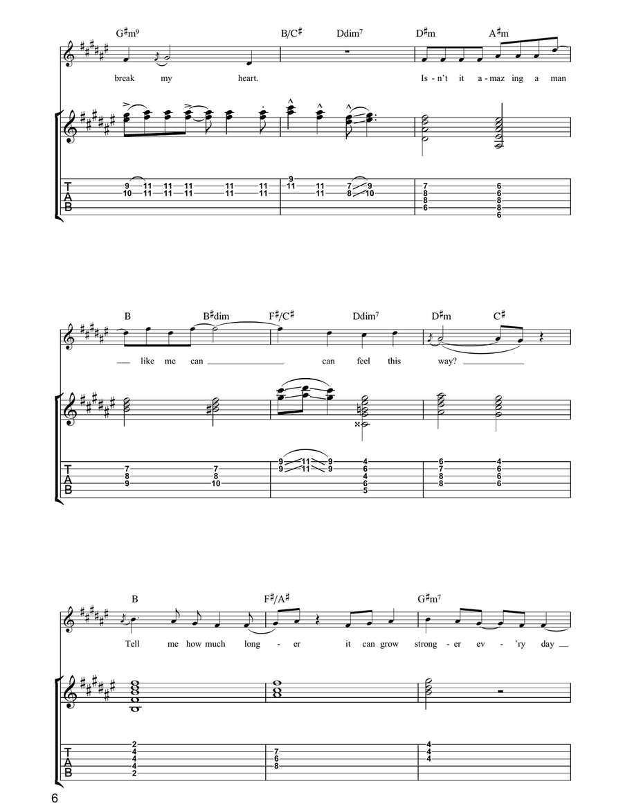 Your Smiling Face Acoustic Guitar scores gallery preview page 6