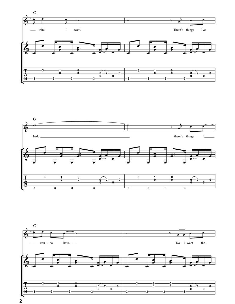 Just Looking Just Looking Guitar Tablature scores gallery preview page 2