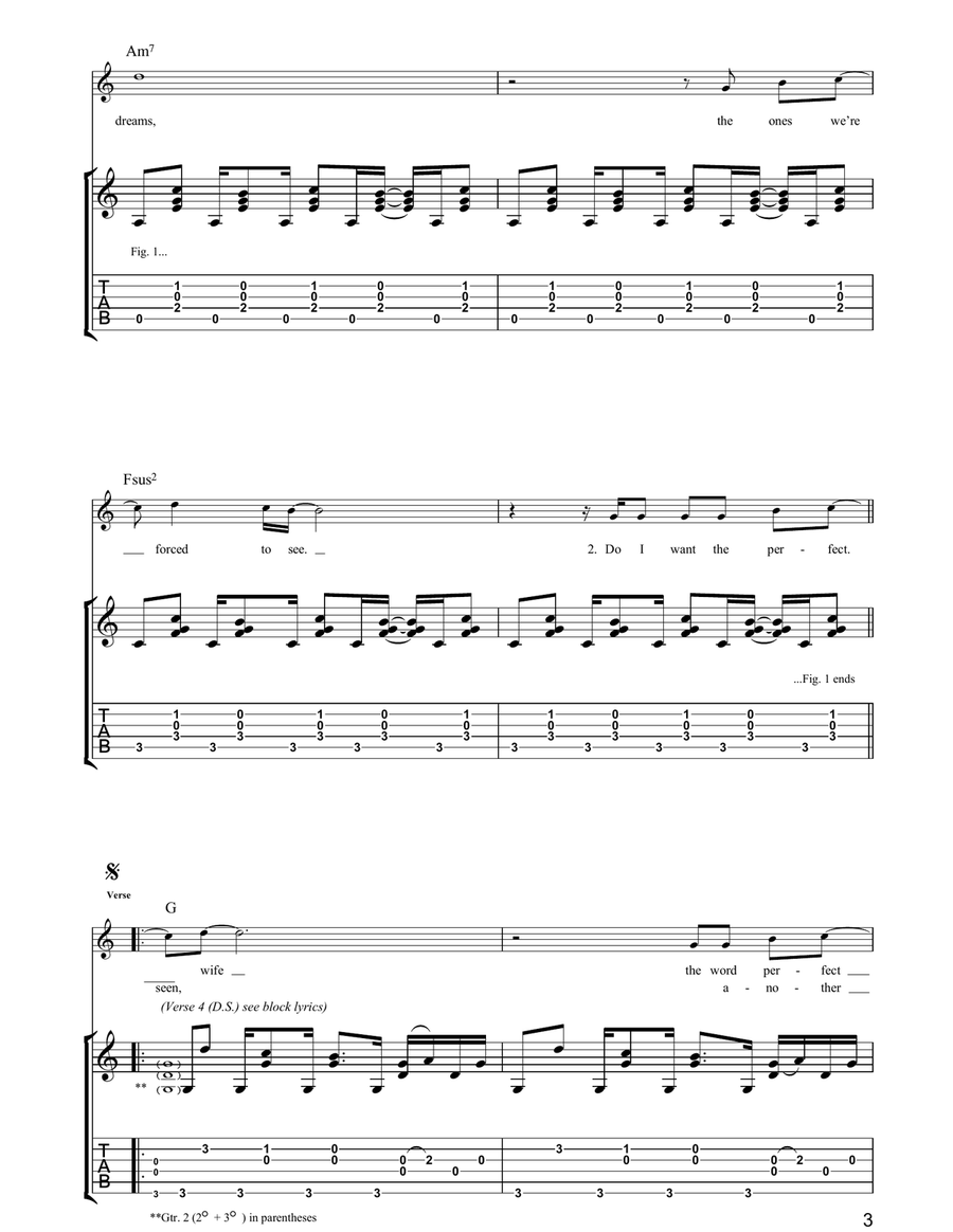 Just Looking Just Looking Guitar Tablature scores gallery preview page 3
