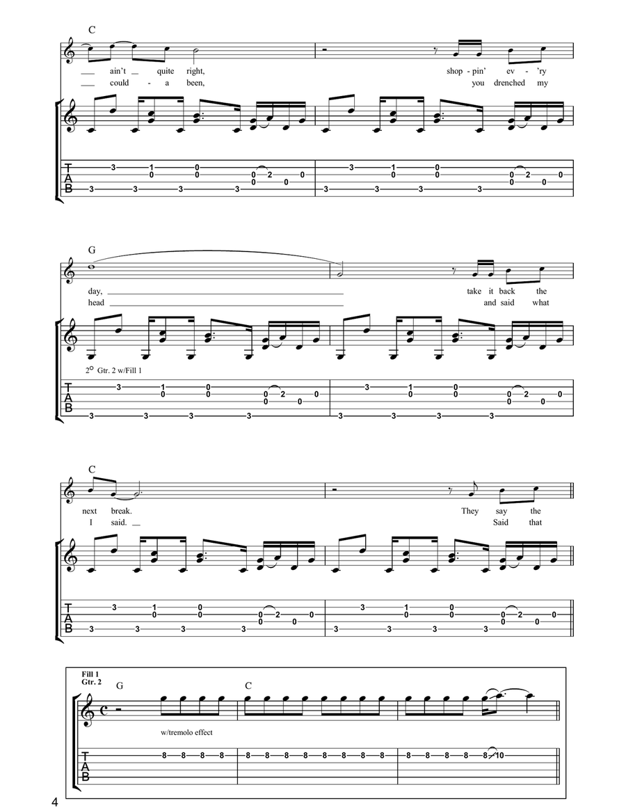Just Looking Just Looking Guitar Tablature scores gallery preview page 4