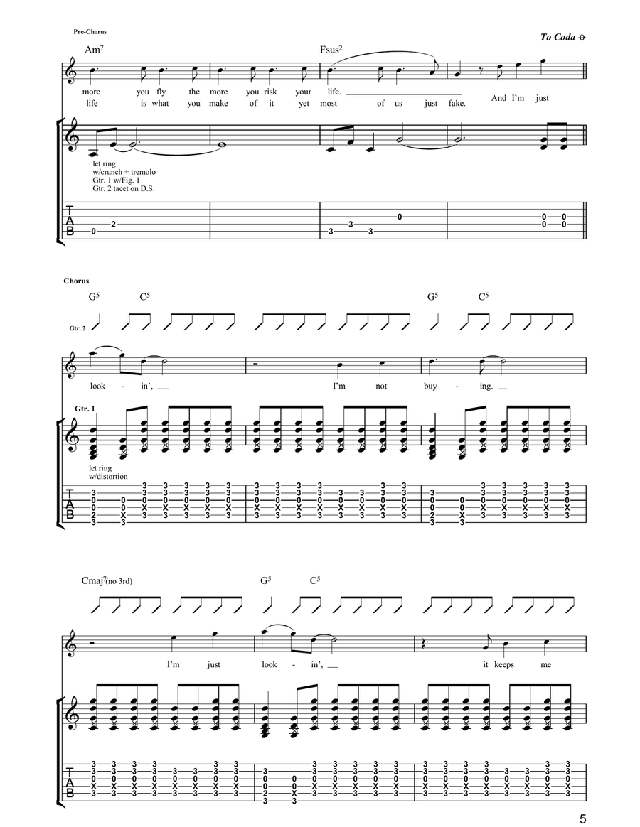 Just Looking Just Looking Guitar Tablature scores gallery preview page 5