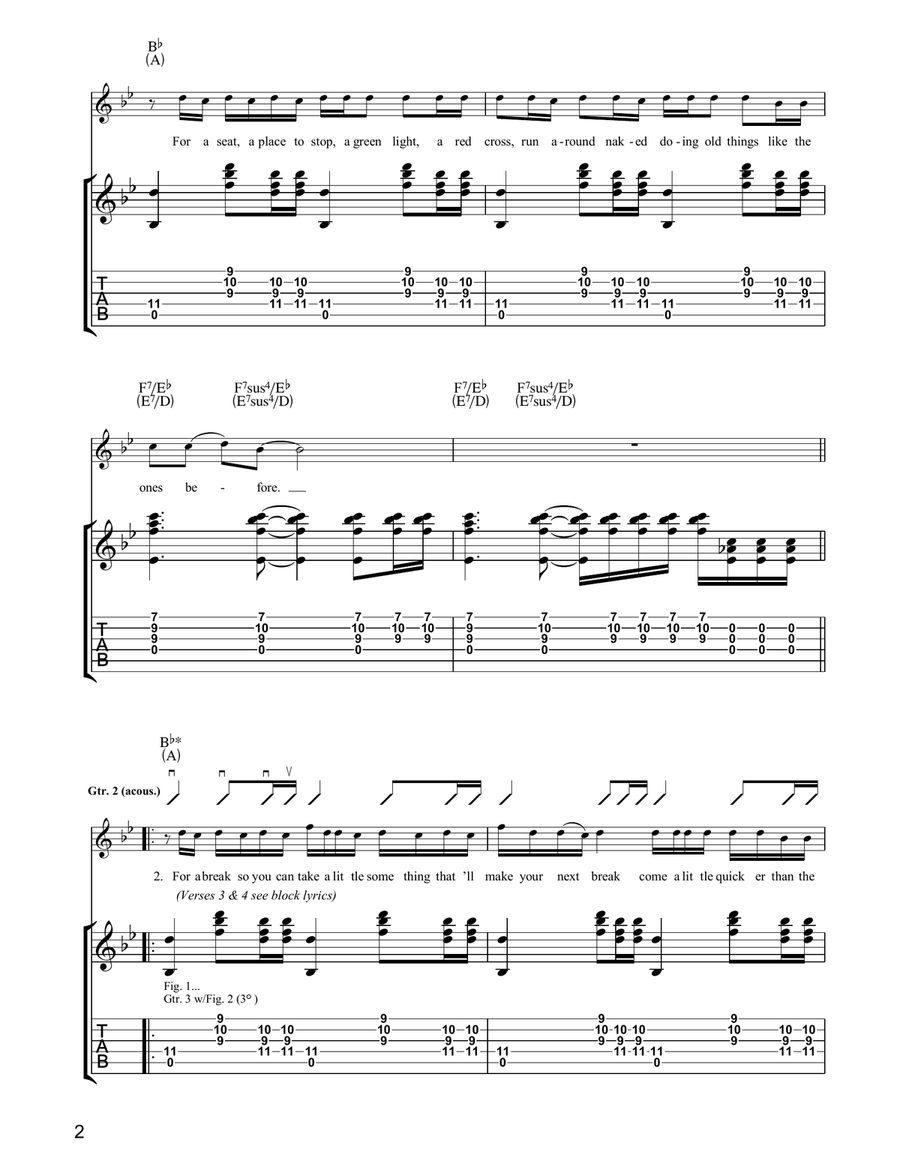 Hurry Up And Wait Guitar Tablature scores gallery preview page 2