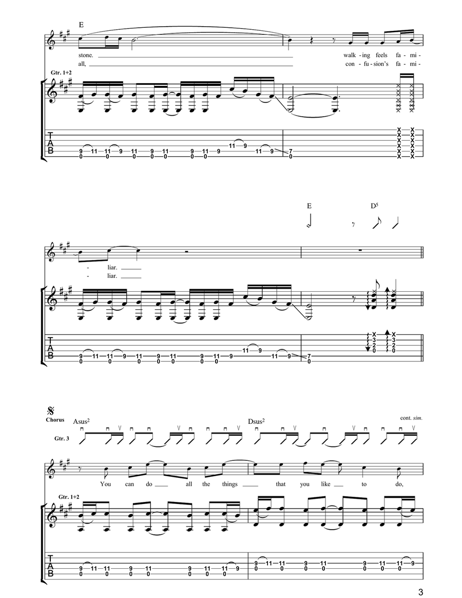 Pick A Part That's New Pick A Part That's New Guitar Tablature scores gallery preview page 3