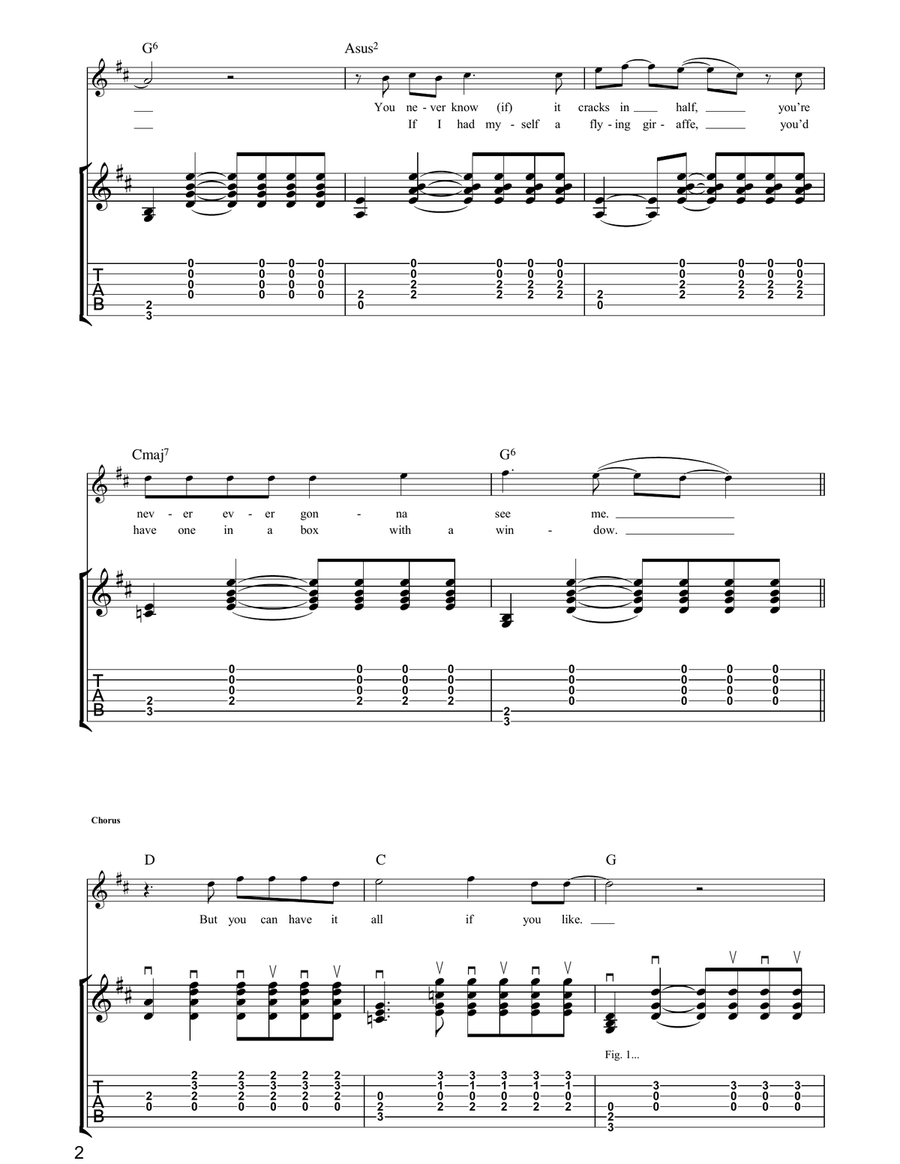 I Wouldn't Believe Your Radio Guitar Tablature scores gallery preview page 2