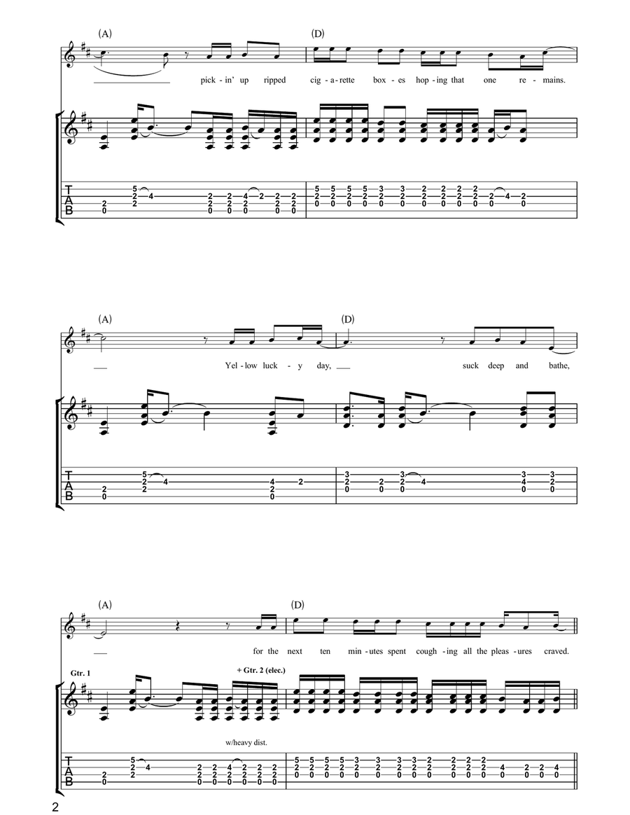 Is Yesterday, Tomorrow, Today? Guitar Tablature scores gallery preview page 2