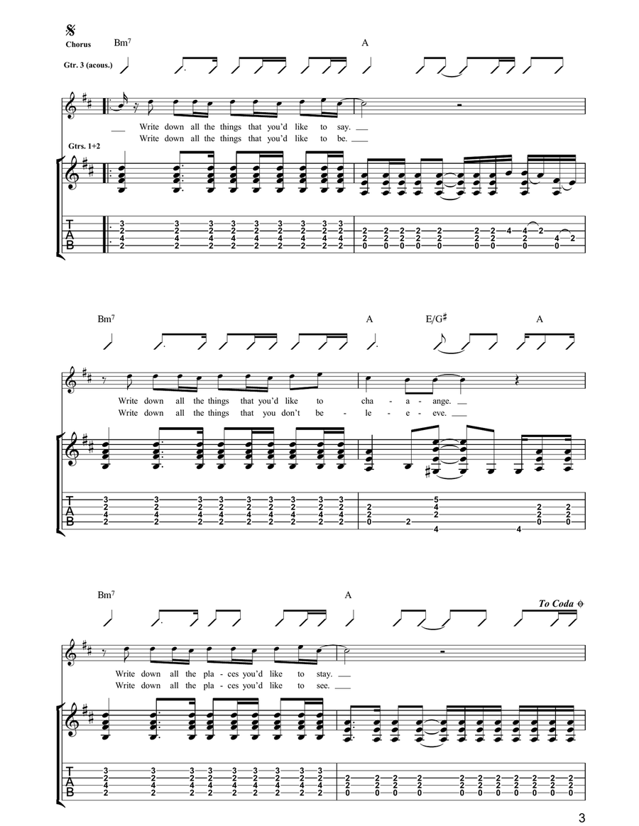 Is Yesterday, Tomorrow, Today? Guitar Tablature scores gallery preview page 3