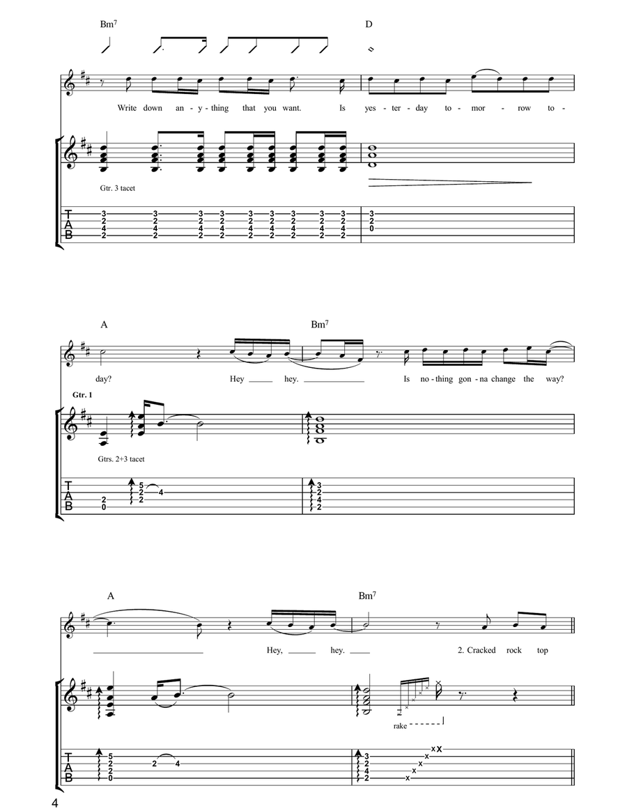 Is Yesterday, Tomorrow, Today? Guitar Tablature scores gallery preview page 4