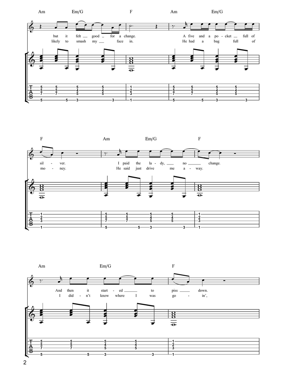 I Stopped To Fill My Car Up Guitar Tablature scores gallery preview page 2