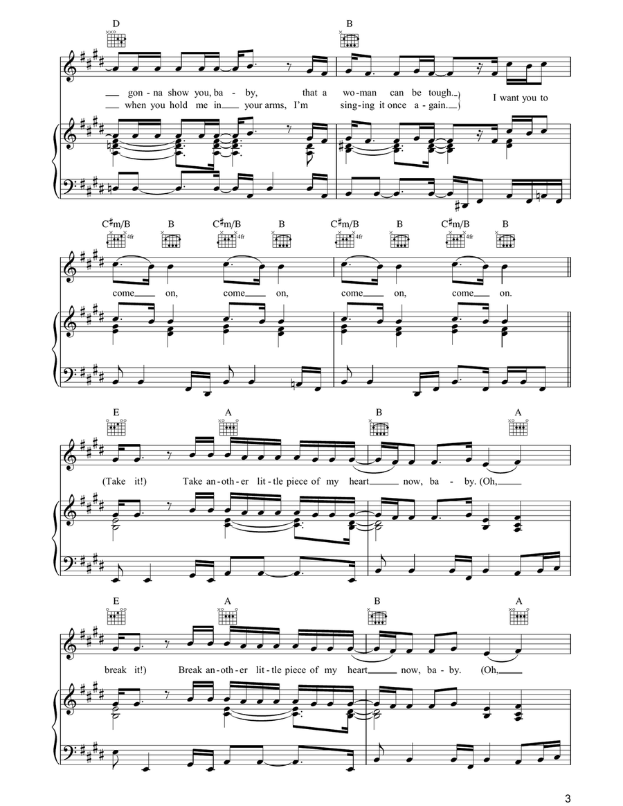 (Take A Little) Piece Of My Heart Piano, Vocal, Guitar scores gallery preview page 3