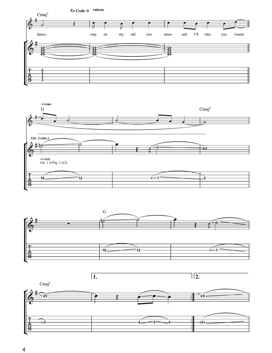 Step On My Old Size Nines Guitar Tablature scores gallery preview page 4