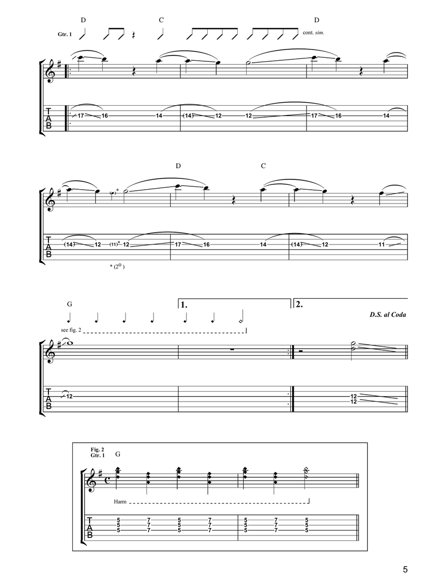 Step On My Old Size Nines Guitar Tablature scores gallery preview page 5
