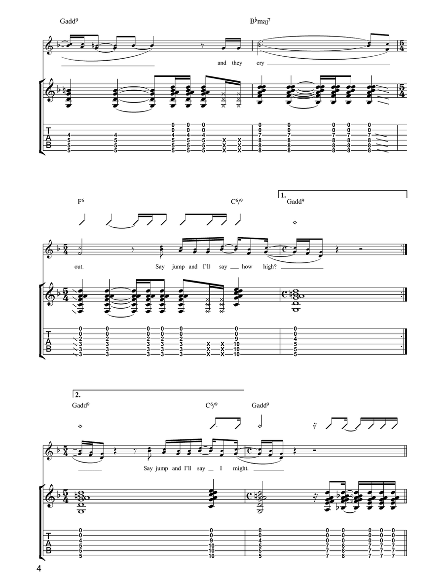 Rooftop Rooftop Guitar Tablature scores gallery preview page 4