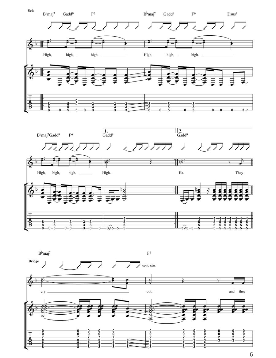 Rooftop Rooftop Guitar Tablature scores gallery preview page 5