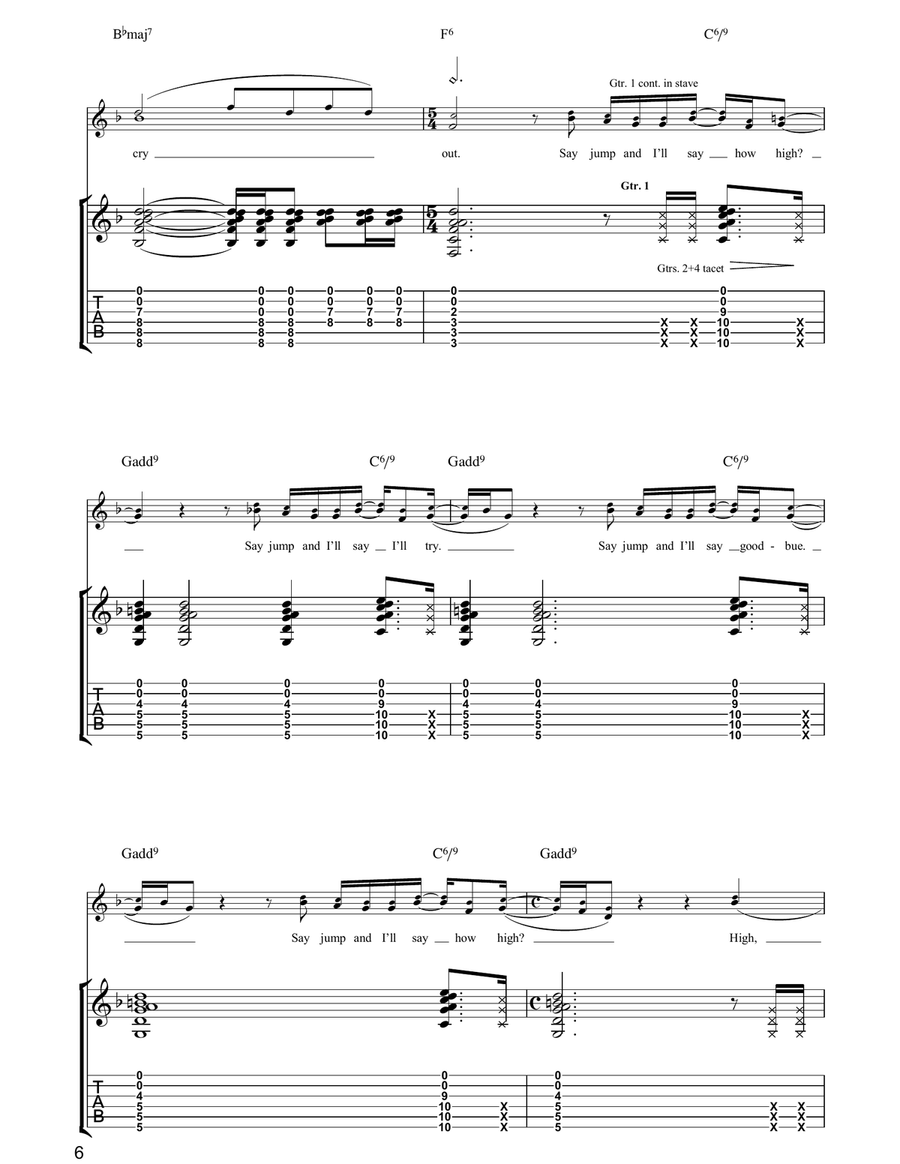 Rooftop Rooftop Guitar Tablature scores gallery preview page 6